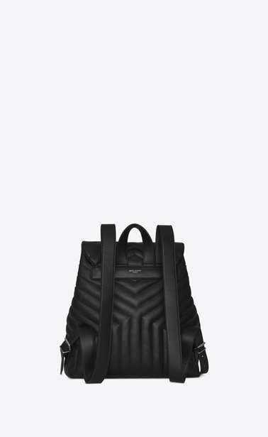 SAINT LAURENT Monogramme Loulou Femme sac à dos medium loulou en cuir matelassé « y » noir b_V4